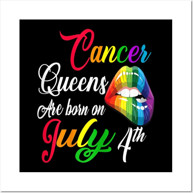 Rainbow Queens Are Born On July 4th Cancer Girl BIrthday Wall Art by crowominousnigerian 